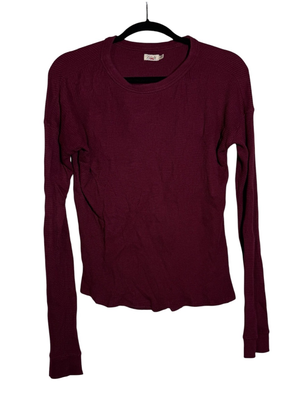 Faherty LEGEND Waffle Long Sleeve Top Maroon Red PIMA COTTON Size XS Layering